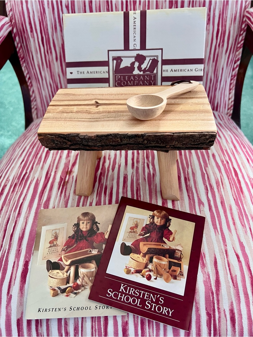 American Girl Natural Wood Mini Stool with Scoop
